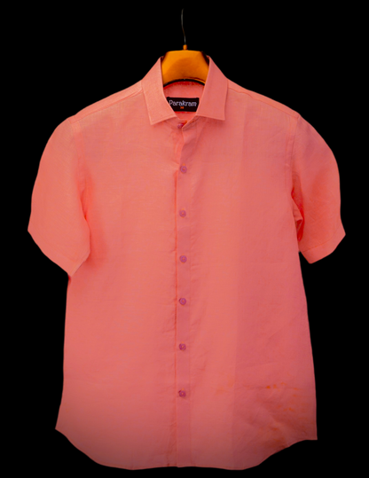 100% Linen Short Sleeve Men Shirt