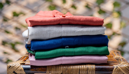 100% Linen Short Sleeve Men Shirt