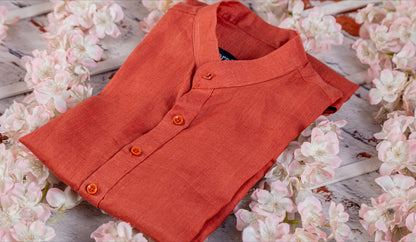 100% Linen Men Short Kurta