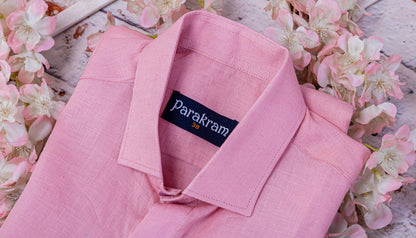 100% Linen Short Sleeve Men Shirt